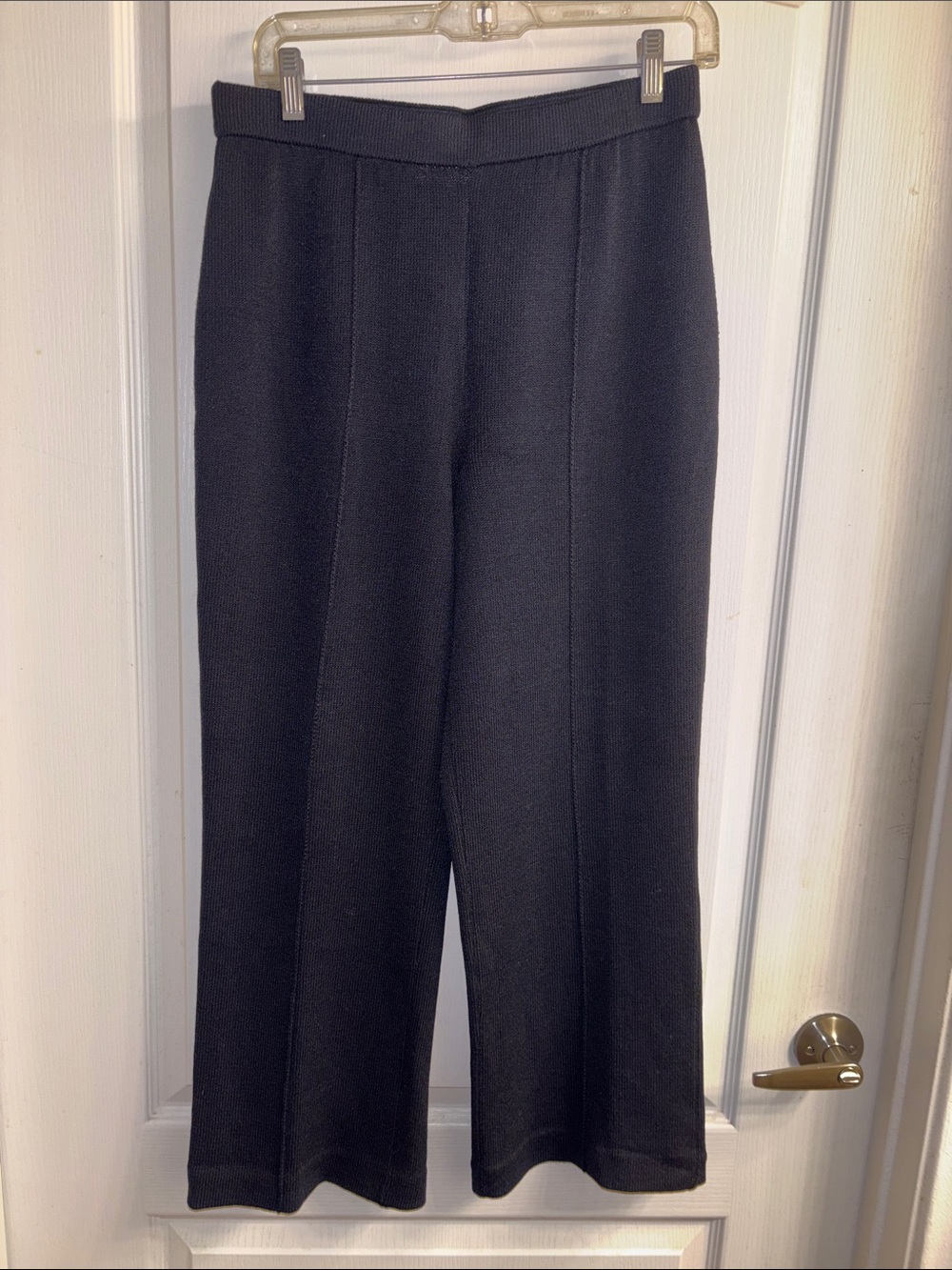 St. John Collection Black Wide-Leg Knit Pants